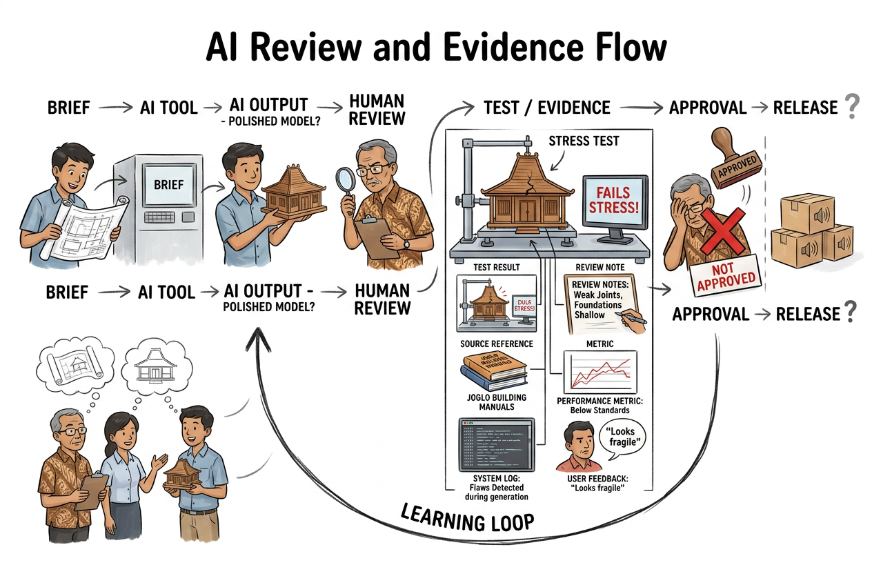 AI Review and Evidence Flow